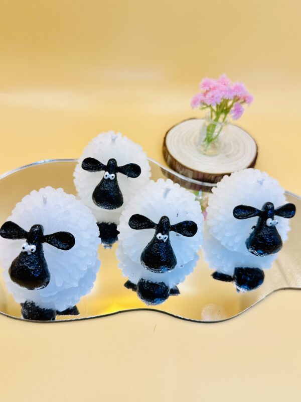 Woolly the Sheep Decorative Candle Cute Handmade Gift Candle with Adorable Black Ears and White Woolly Body