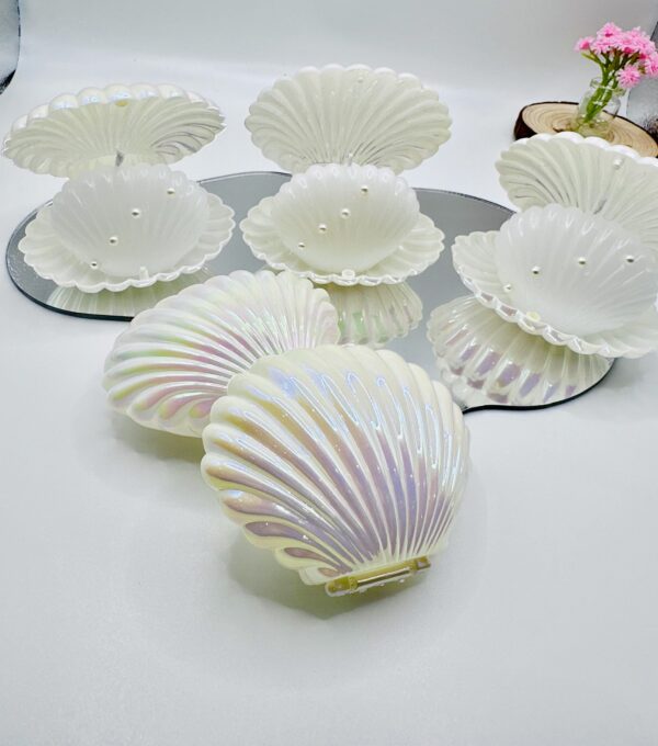 Pearl Shell Decorative Candle with Holder | Wedding Birthday Valentine Gift