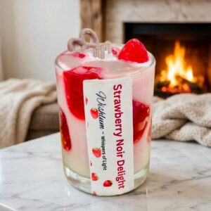 Strawberry Noir Delight Candle – Luxury Dessert-Inspired Scented