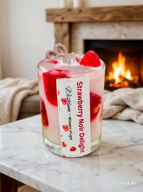 Strawberry Noir Delight Candle – Luxury Dessert-Inspired Scented