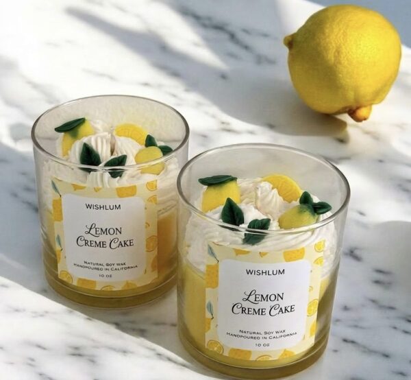 Lemon Cream Cake Candle – Realistic Dessert Candle